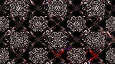 Suluboya çiçekli çiçek deseni. Siyah renkte güzel bir tekstil. Raster illüstrasyonu.