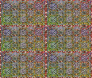 Düz Çiçek Elementleri Tasarımı. Raster illüstrasyonu. Renkli Bahar Temalı Kusursuz Arkaplan. Gri ve nötr renklerde zarif çiçekli suluboya.