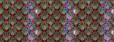 Tropik çiçek desenleri. Gri renkli çiçekler. Raster illüstrasyonu.