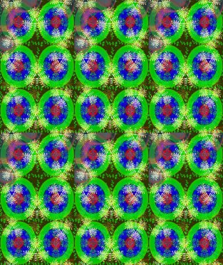 Raster illüstrasyonu. El çizimi çiçekli soyut çizim kalıbı. Yeşil renkte çiçekler.