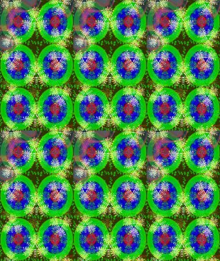 Raster illüstrasyonu. El çizimi çiçekli soyut çizim kalıbı. Yeşil renkte çiçekler.