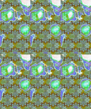 Yeşil renkli çiçekler. El çizimi. Çiçekli eskiz deseni. Suluboya çizimi.