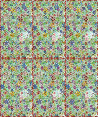 Tarafsız ve yeşil renklerde çiçekler. Renkli Bahar Temalı Kusursuz Arkaplan. Düz Çiçek Elementleri Tasarımı. Raster illüstrasyonunda kusursuz çiçek deseni.