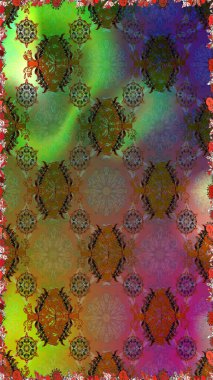 Küçük çiçekteki sevimli çiçek deseni. Kahverengi renkli çiçekler. Raster illüstrasyonu.