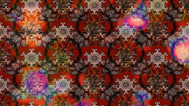 Tropik çiçekler. Gömlek, arka plan modelini çiz. Kahverengi, kırmızı ve siyah renkte çiçekler.