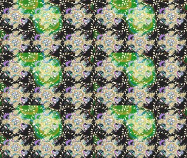 Gri renkli çiçekler. Düz Çiçek Elementleri Tasarımı. Renkli Yaz Temalı eskiz kalıbı. Raster illüstrasyonunda çiçek deseni çizimi.