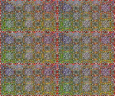 Düz Çiçek Elementleri Tasarımı. Raster illüstrasyonu. Renkli Bahar Temalı Kusursuz Arkaplan. Gri ve nötr renklerde zarif çiçekli suluboya.