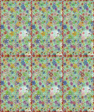 Tarafsız ve yeşil renklerde çiçekler. Renkli Bahar Temalı Kusursuz Arkaplan. Düz Çiçek Elementleri Tasarımı. Raster illüstrasyonunda kusursuz çiçek deseni.