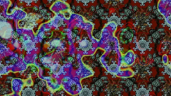 Çizgi çizimi kalıbı. Raster Moda kumaş deseni. Şirin çiçekler..