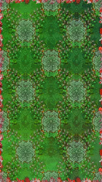 Güzel kumaş deseni. Kusursuz çiçek deseni. Düz Çiçek Elementleri Tasarımı. Renkli Bahar Temalı Kusursuz Arkaplan. Raster illüstrasyonu. Asya tekstil tarzında.