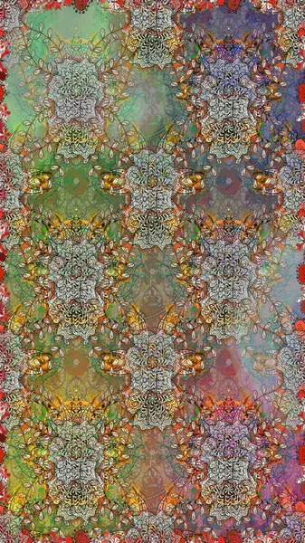 Çiçekli, kusursuz bir arkaplan. Çocuk stili. Renkli Bahar Temalı Kusursuz Arkaplan. Düz Çiçek Elementleri Tasarımı.