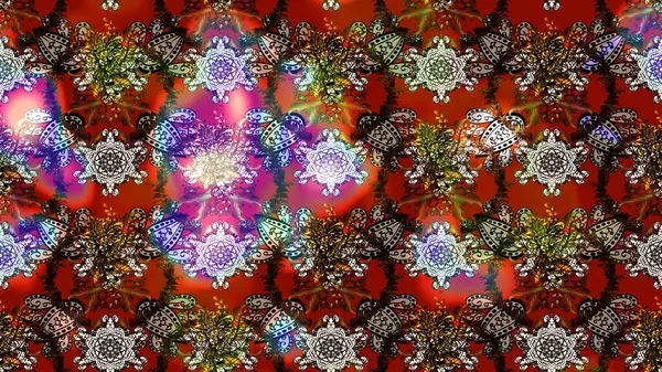 Renkli Yaz Temalı eskiz kalıbı. Çiçekli eskiz çizimi. Düz Çiçek Elementleri Tasarımı. Kahverengi, kırmızı ve nötr renkte çiçekler.