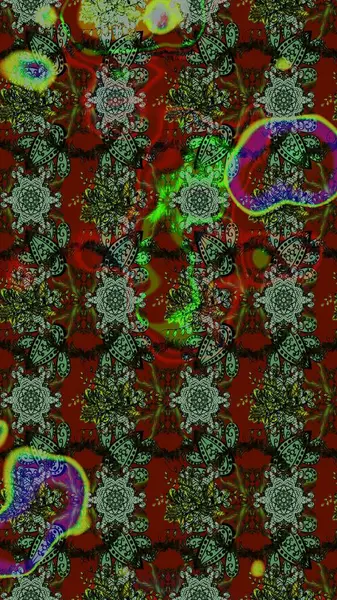 Küçük çiçekteki sevimli çiçek deseni. Robot resim. Raster illüstrasyonu.