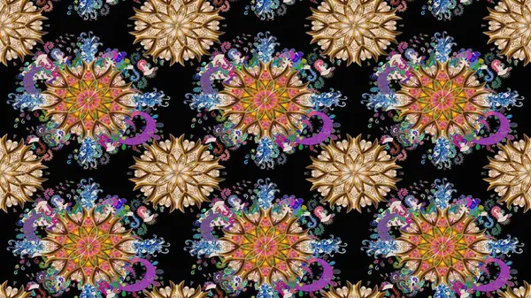 Flat Flower Elements Design. Cute sketch pattern. Colour Summer Theme sketch pattern Background. Print. Cute fabric pattern. Raster floral background.