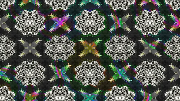 Çiçeksel fantezi tasarımı ve parlak bir arka plan çizimi. Renkli Bahar Teması eskiz kalıbı. Düz Çiçek Elementleri Tasarımı.