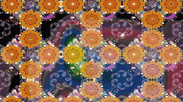 Sketch pattern Fashionable fabric pattern. Cute floral elements. Raster illustration. Colour Spring Theme sketch pattern Background. Flat Flower Elements Design.