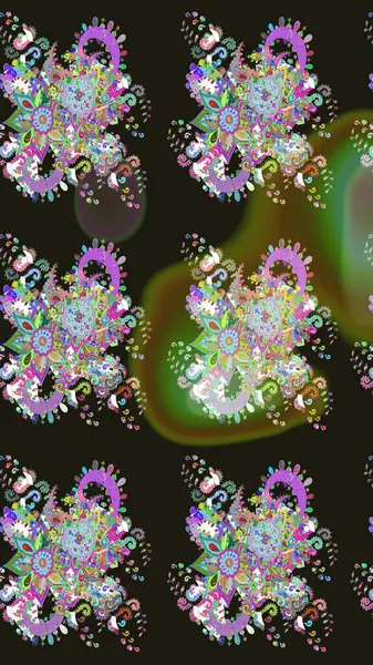 Çiçekli eskiz arkaplanı. Renkli Bahar Teması eskiz kalıbı. Çocuk stili. Düz Çiçek Elementleri Tasarımı.