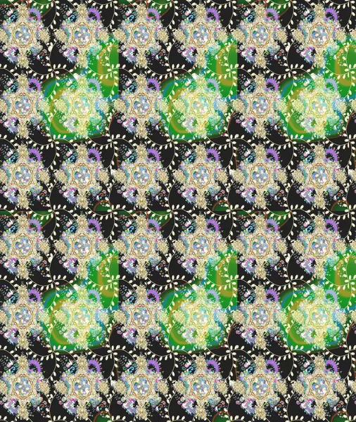 Düz Çiçek Elementleri Tasarımı. Renkli Yaz Temalı eskiz kalıbı. Raster illüstrasyonundaki çiçek desenli çizim. Gri renkli çiçekler.