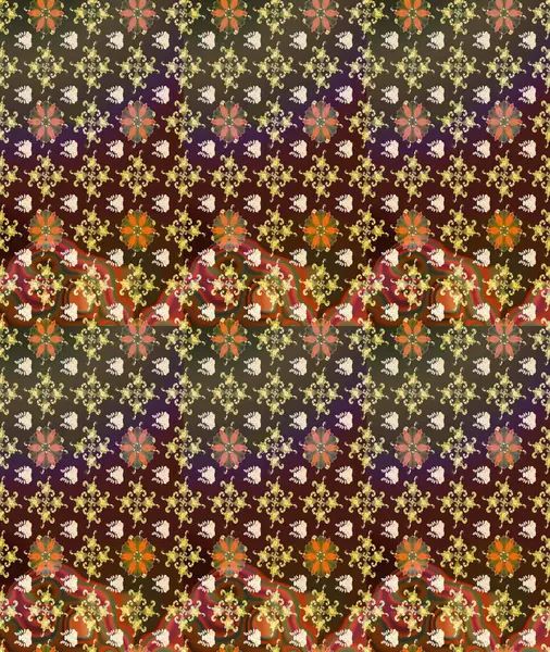 Küçük çiçekli şirin bir desen. Çiçek ve yapraklı çiçek deseni. Raster illüstrasyonu.