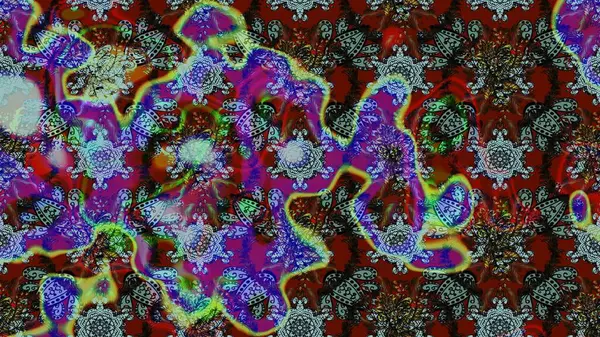 Çizgi çizimi kalıbı. Raster Moda kumaş deseni. Şirin çiçekler..