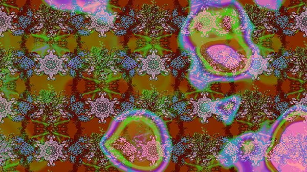 Raster illüstrasyonu. Kahverengi, yeşil ve pembe renklerde zarif çiçekli suluboya. Renkli Bahar Teması eskiz kalıbı. Düz Çiçek Elementleri Tasarımı.