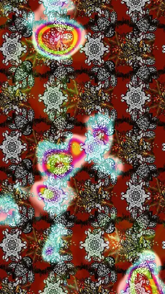 Raster illüstrasyonundaki çiçek desenli çizim. Renkli Bahar Teması eskiz kalıbı. Gri, kahverengi ve kırmızı renkte çiçekler. Düz Çiçek Elementleri Tasarımı.