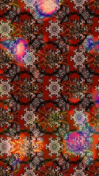 Gömlek, arka plan modelini çiz. Tropik çiçekler. Kahverengi, kırmızı ve siyah renkte çiçekler.