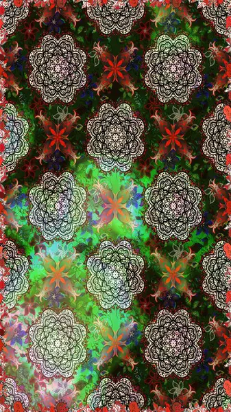 Raster düz çiçekleri pürüzsüz desen. Hediye ambalaj kağıdı, tebrik kartları, posterler ve pankart tasarımı. Gri ve yeşil renkte çiçekler.