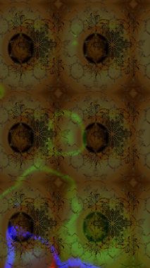 Raster illüstrasyonundaki çiçek desenli çizim. Suluboya tarzında kahverengi renkte çiçekler.