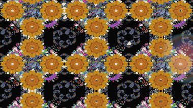 Çiçekleri, deniz kabukları, mandalaları ve suluboya efektleriyle donanma geçmişi. Eskiz modeli etnik tasarım. Yatak çarşafları, ceket, paket tasarımı, kumaş ve moda kavramları için tekstil baskısı.