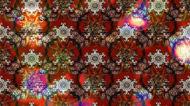 Nazikçe, güzel çiçek arkaplanı. Çiçekler kahverengi, kırmızı ve gri renklerde. Raster çiçek desenli ve çiçekli..