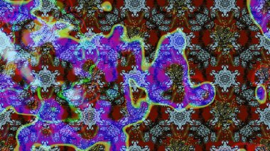 Yaprak ve çiçeklerin suluboya resimleri, mavi, kahverengi ve gri renkler üzerine çizimler. Raster illüstrasyonu. Mavi, kahverengi ve gri renklerde bahar çiçekleri..