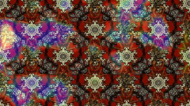 Küçük çiçekteki sevimli çiçek deseni. Kahverengi, gri ve kırmızı renkte çiçekler.