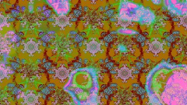 Tekstil, tebrik kartı, boyama kitabı, telefon kılıfı baskısı için kullanılabilir. Etnik Mandala süsü. Raster Henna dövme stili. Hint çiçekli desenli şal desenli..