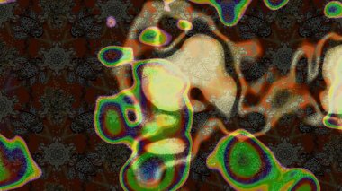 Küçük çiçekteki sevimli çiçek deseni. Kahverengi, gri ve yeşil renkli çiçekler. Raster illüstrasyonu.