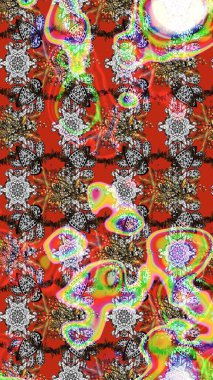 Raster Hip kumaş deseni. Eskiz Vintage Çiçek Deseni.