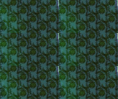 Raster - stok. Yeşil ve gri çiçekli eskiz deseni, suluboya çiçek deseni, sevimli çiçek, duvar kağıdı, kart veya kumaş için fayanslı.