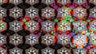 Küçük çiçekte güzel bir desen. Moda baskıları için zarif bir şablon. Küçük renkli çiçekler. Motley illüstrasyonu. Siyah çiçekli bahar çiçekleri.