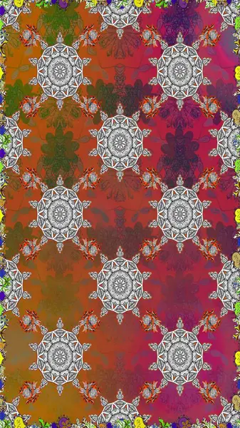 Kusursuz Tony kumaş deseni. Raster illüstrasyonu. Modaya uygun kumaş deseni. Küçük çiçekte sevimli çiçek deseni var..