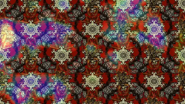 Küçük çiçekteki sevimli çiçek deseni. Kahverengi, gri ve kırmızı renkte çiçekler.