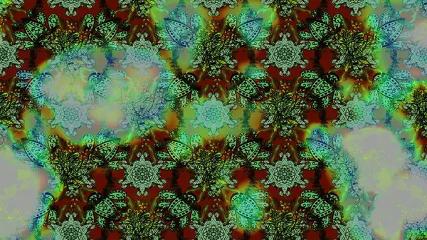 Zarif, parlak ve eskiz yeşil, gri ve kahverengi çiçek desenli tasarım. Raster. Sabıka baskıları, bebek kıyafetleri, duvar kâğıtları, paket kutuları vb..