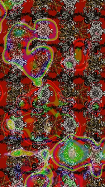 Robot resim. Raster illüstrasyonu. Küçük çiçekte sevimli çiçek deseni var..