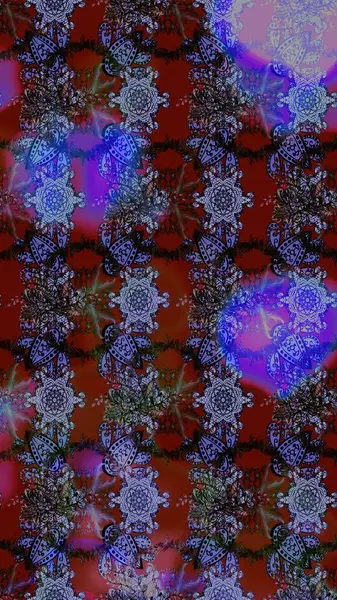 Sevimli çiçek raster deseni. Mor, kırmızı ve kahverengi renkte çiçekler. Düz Çiçek Elementleri Tasarımı. Renkli Bahar Teması çizim şablonu.