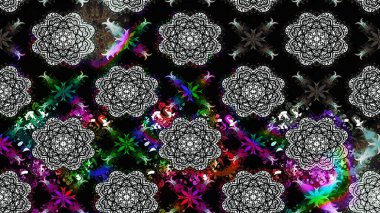 Yumuşak, bahar çiçekli arka plan. Çiçekli karalama şeklinde Raster çiçek deseni. Siyah renkte çiçekler.