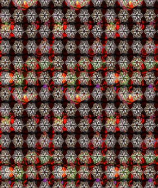 Tropik çiçek desenleri. Raster illüstrasyonu. Kahverengi renkte çiçekler.