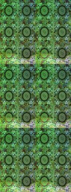 Geleneksel altın sarısı desenli yeşil renkli ve altın elementli. Barok tarzında kusursuz bir doğulu süsü..