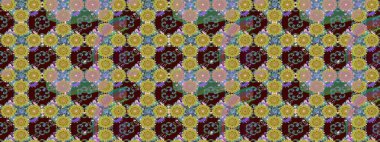 Kahverengi renkli çiçekler. Sevimli çiçek raster deseni. Renkli Yaz Temalı eskiz kalıbı. Düz Çiçek Elementleri Tasarımı.