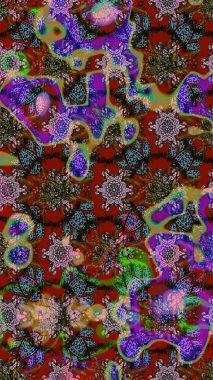 Raster Henna dövme stili. Etnik Mandala süsü. Kızılderili desenli desenli desenli şal deseni. Tekstil, tebrik kartı, boyama kitabı, telefon kılıfı baskısı için kullanılabilir.