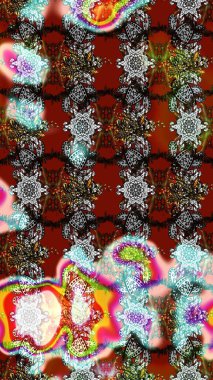 Modern, gri, kahverengi ve kırmızı raster arka plan duvar kâğıdı çizgisi, desenli desenli desenli çiçekler, çiçekli süsler. Çiçekli el çizimi çizimi deseni.