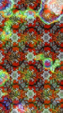 Raster Çiçek İllüstrasyonu güzel tekstil. Kahverengi, gri ve yeşil renkte etnik çiçeklerle zarif bir eskiz deseni.